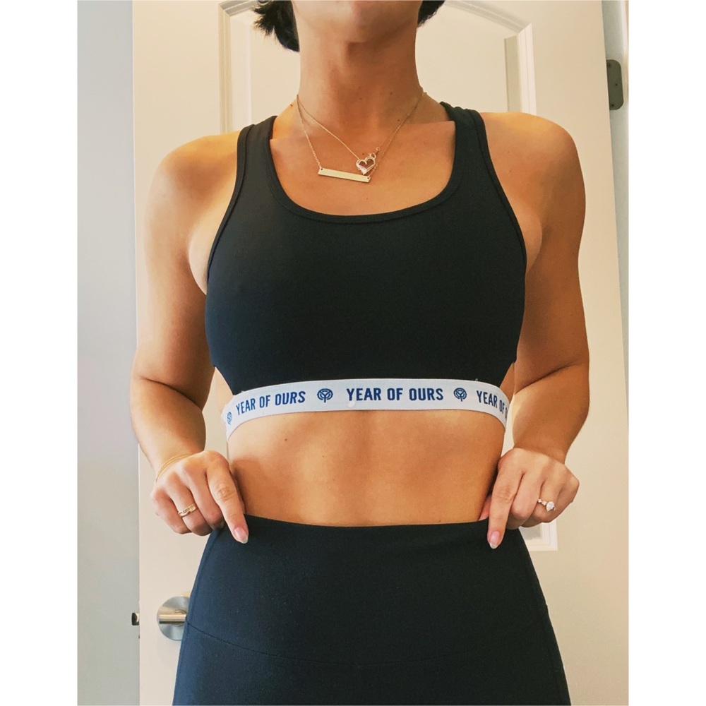 Year of Ours Black Cut Out Sports Bra